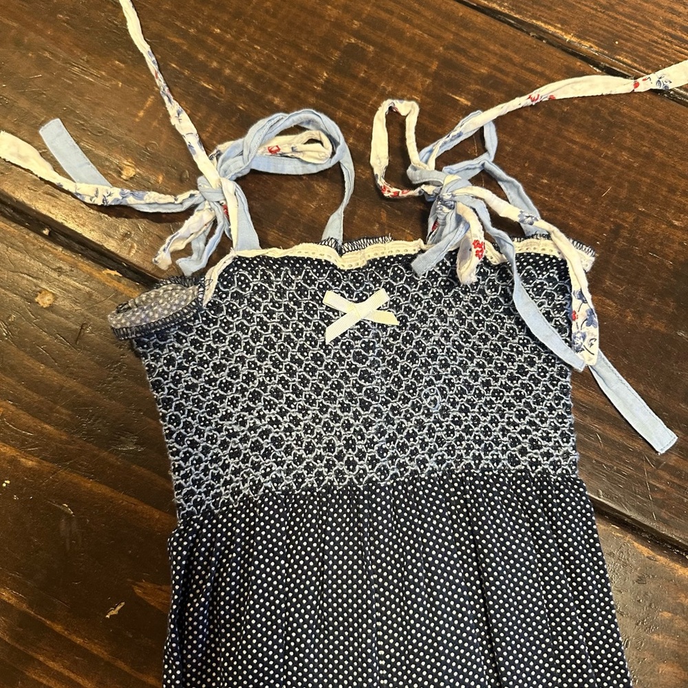 Well Dressed Wolf Navy and White One Piece liberty romper 18 months
